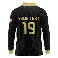 Custom World Football 2026 Austria Long Sleeve Polo Shirt Austrian Eagles Black Glory