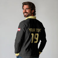 Custom World Football 2026 Austria Long Sleeve Polo Shirt Austrian Eagles Black Glory