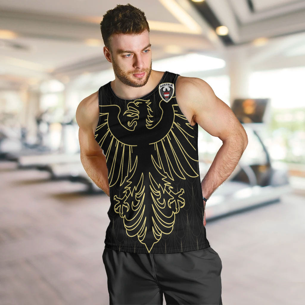 Custom World Football 2026 Austria Men Tank Top Austrian Eagles Black Glory