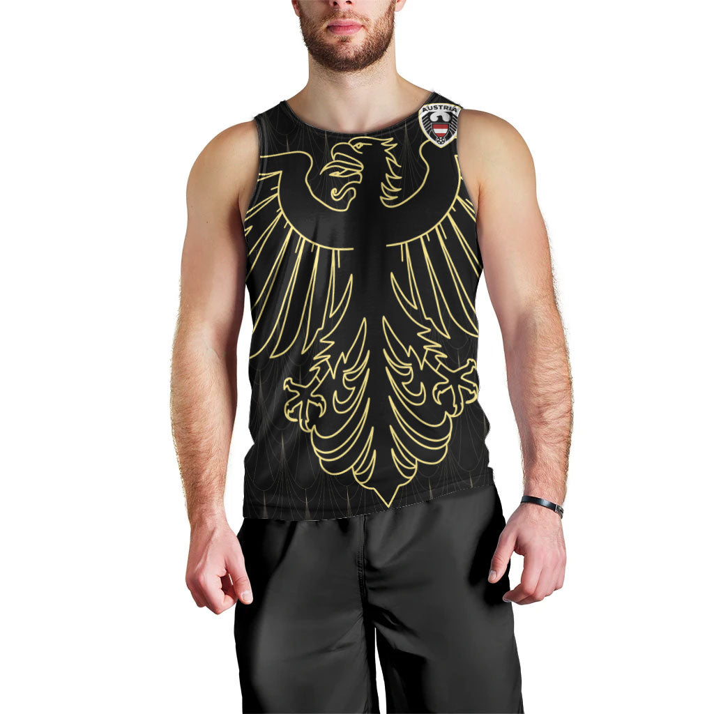 Custom World Football 2026 Austria Men Tank Top Austrian Eagles Black Glory