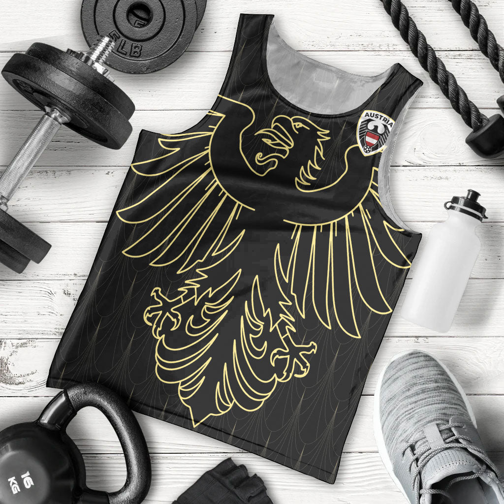 Custom World Football 2026 Austria Men Tank Top Austrian Eagles Black Glory