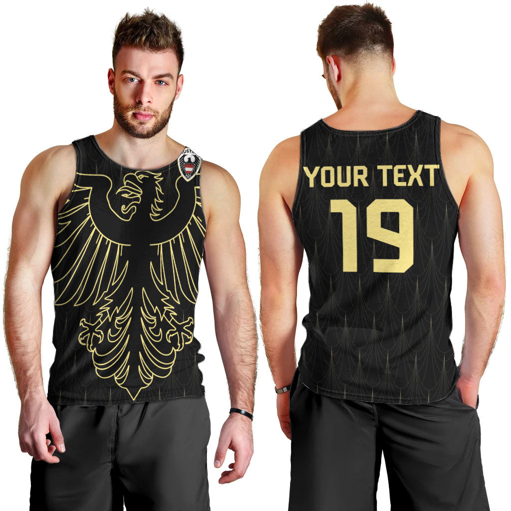 Custom World Football 2026 Austria Men Tank Top Austrian Eagles Black Glory