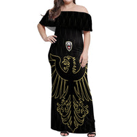 Custom World Football 2026 Austria Off Shoulder Maxi Dress Austrian Eagles Black Glory