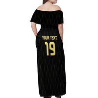 Custom World Football 2026 Austria Off Shoulder Maxi Dress Austrian Eagles Black Glory