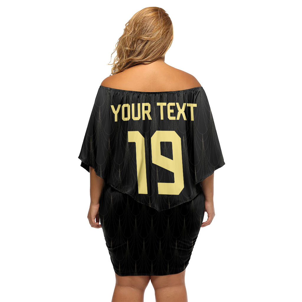 Custom World Football 2026 Austria Off Shoulder Short Dress Austrian Eagles Black Glory