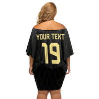Custom World Football 2026 Austria Off Shoulder Short Dress Austrian Eagles Black Glory