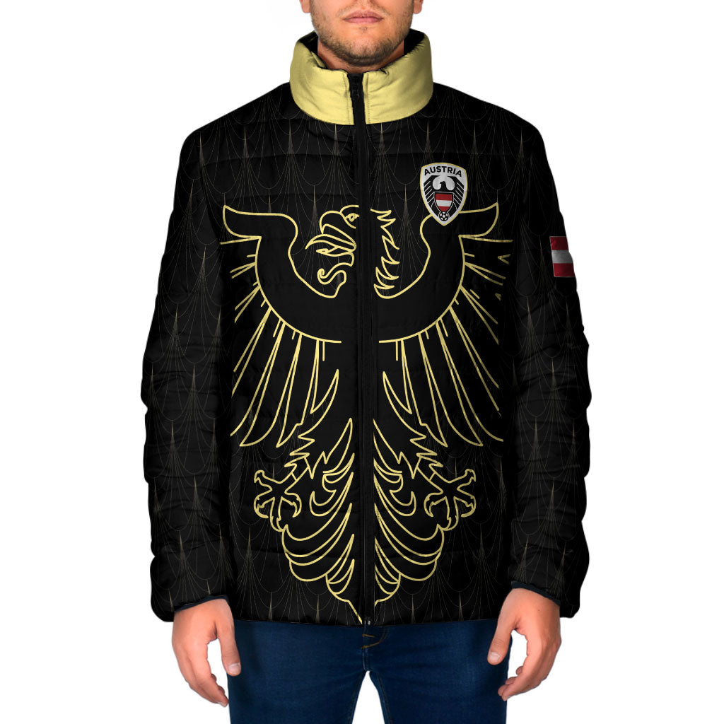 Custom World Football 2026 Austria Padded Jacket Austrian Eagles Black Glory