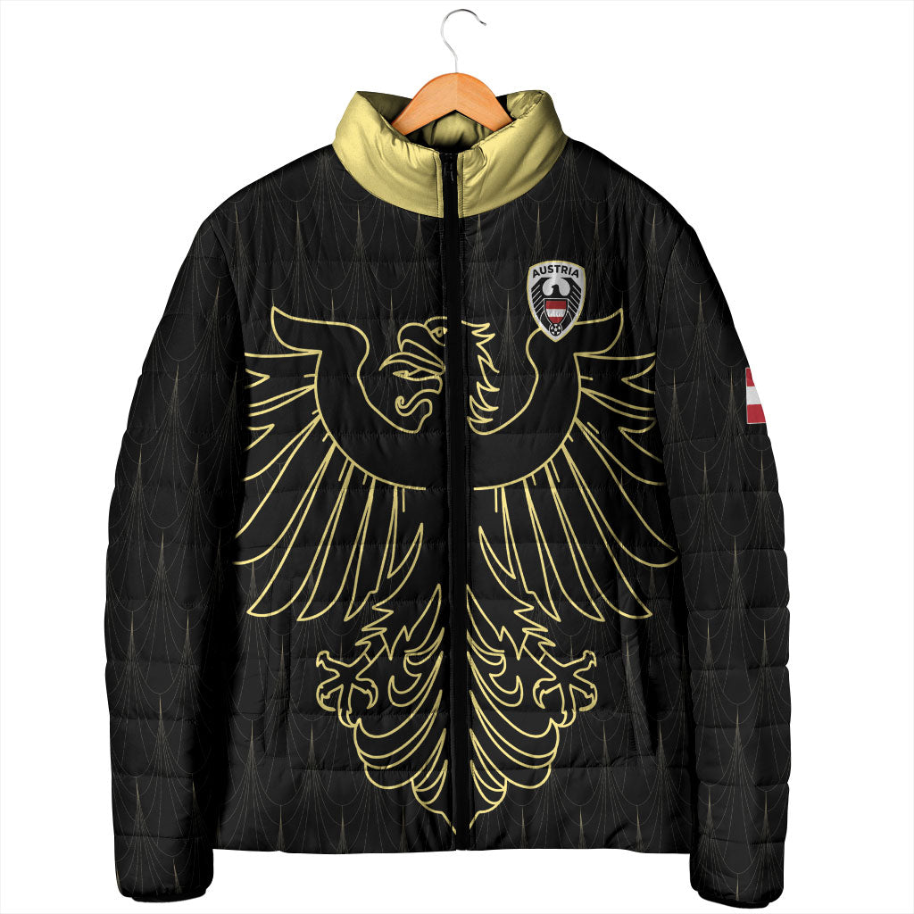 Custom World Football 2026 Austria Padded Jacket Austrian Eagles Black Glory