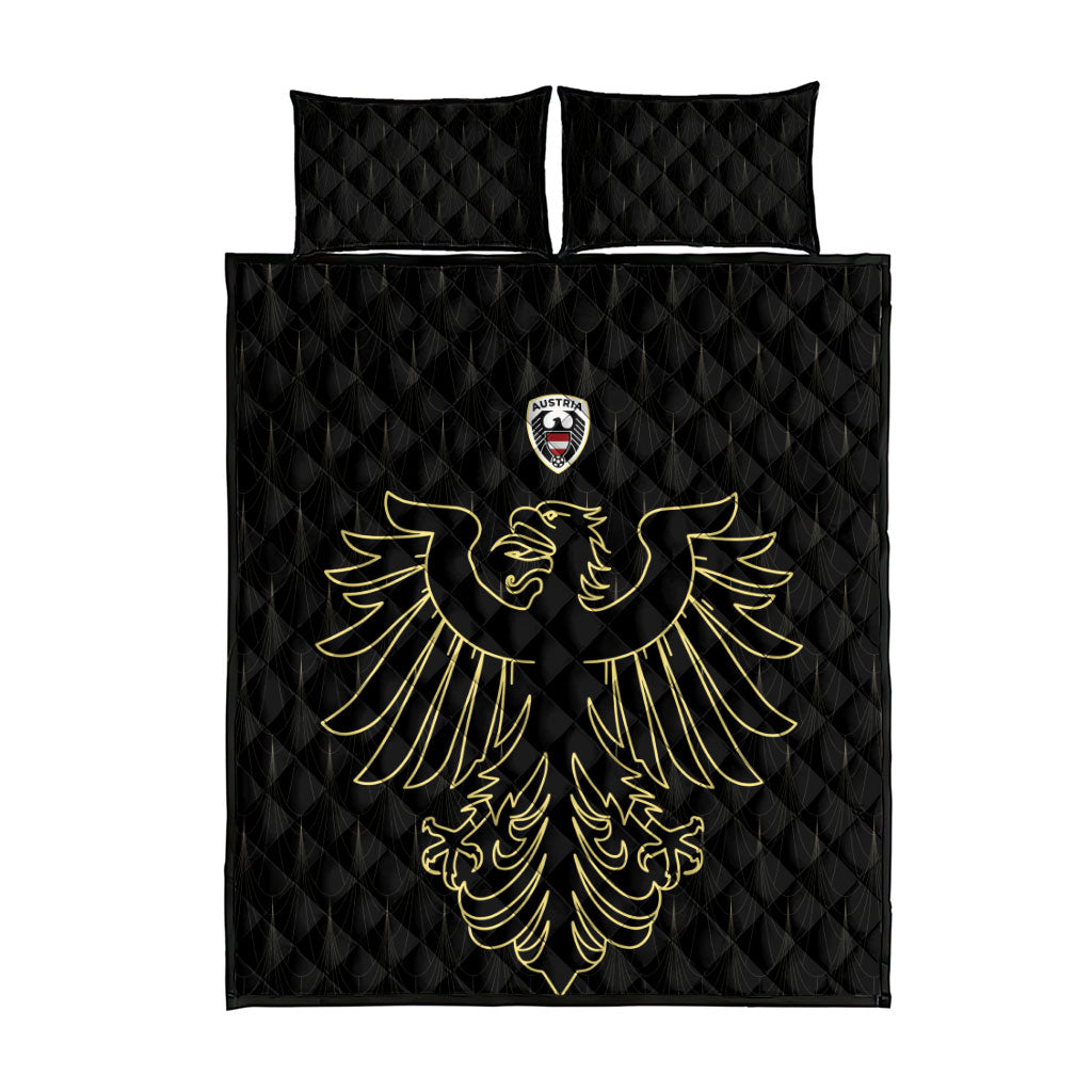 World Football 2026 Austria Quilt Bed Set Austrian Eagles Black Glory