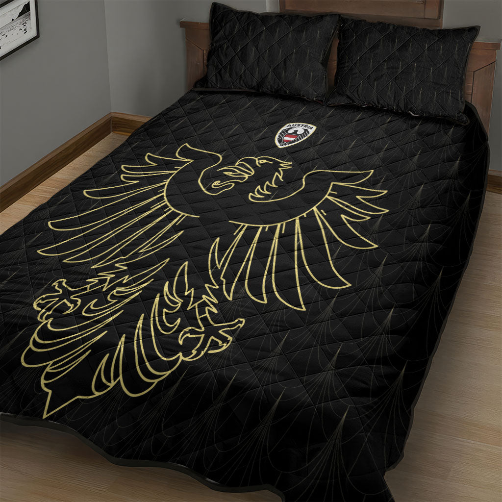 World Football 2026 Austria Quilt Bed Set Austrian Eagles Black Glory