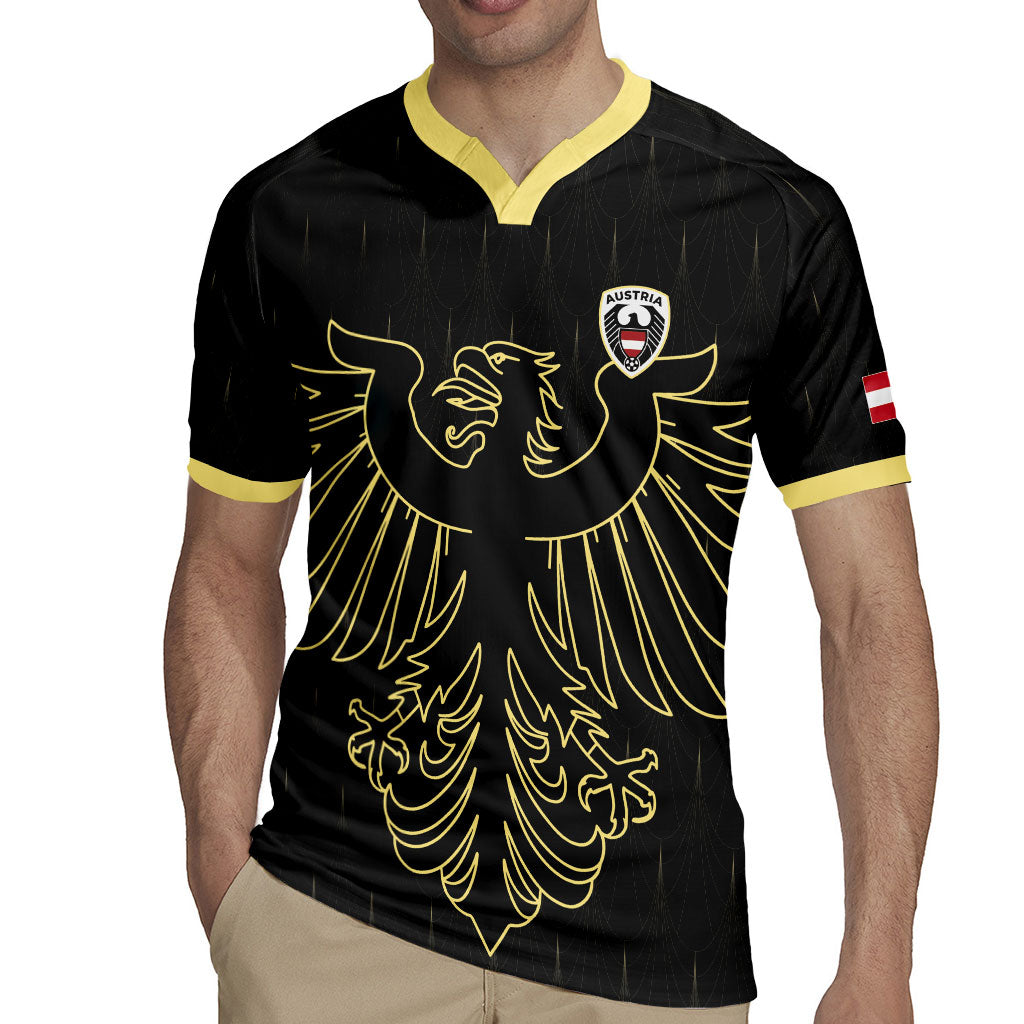 Custom World Football 2026 Austria Rugby Jersey Austrian Eagles Black Glory