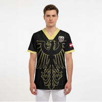 Custom World Football 2026 Austria Scrub Top Austrian Eagles Black Glory