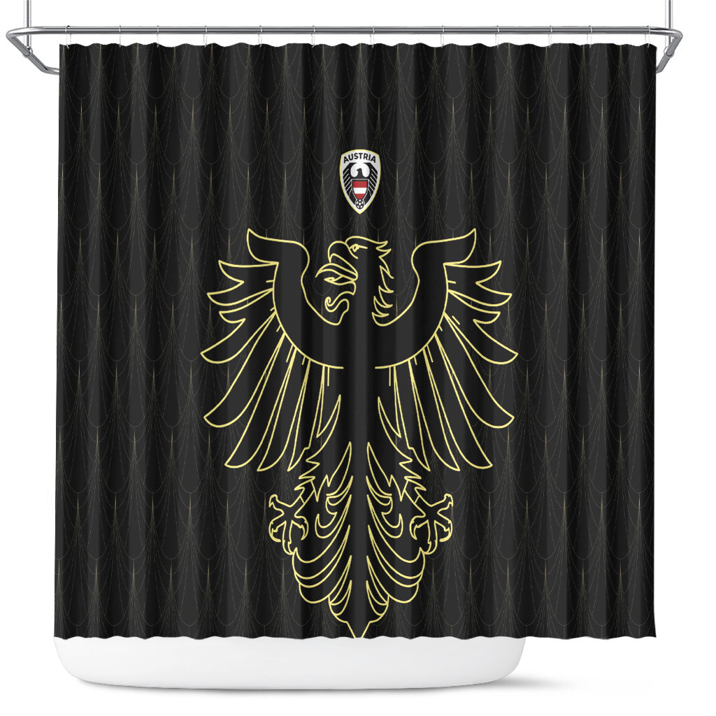 World Football 2026 Austria Shower Curtain Austrian Eagles Black Glory