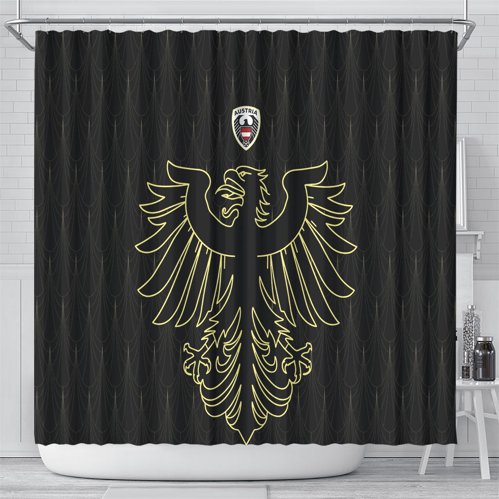 World Football 2026 Austria Shower Curtain Austrian Eagles Black Glory