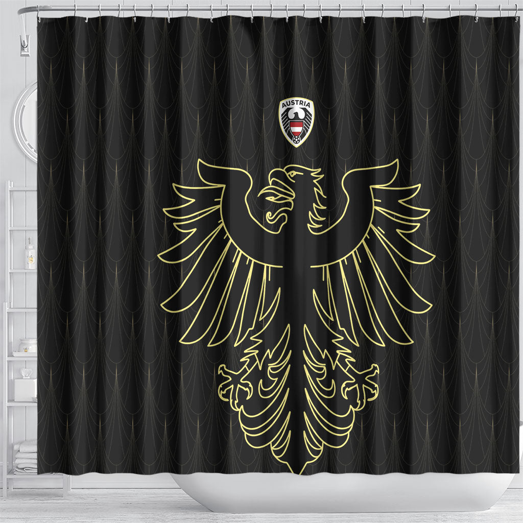 World Football 2026 Austria Shower Curtain Austrian Eagles Black Glory