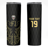 Custom World Football 2026 Austria Skinny Tumbler Austrian Eagles Black Glory