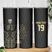 Custom World Football 2026 Austria Skinny Tumbler Austrian Eagles Black Glory