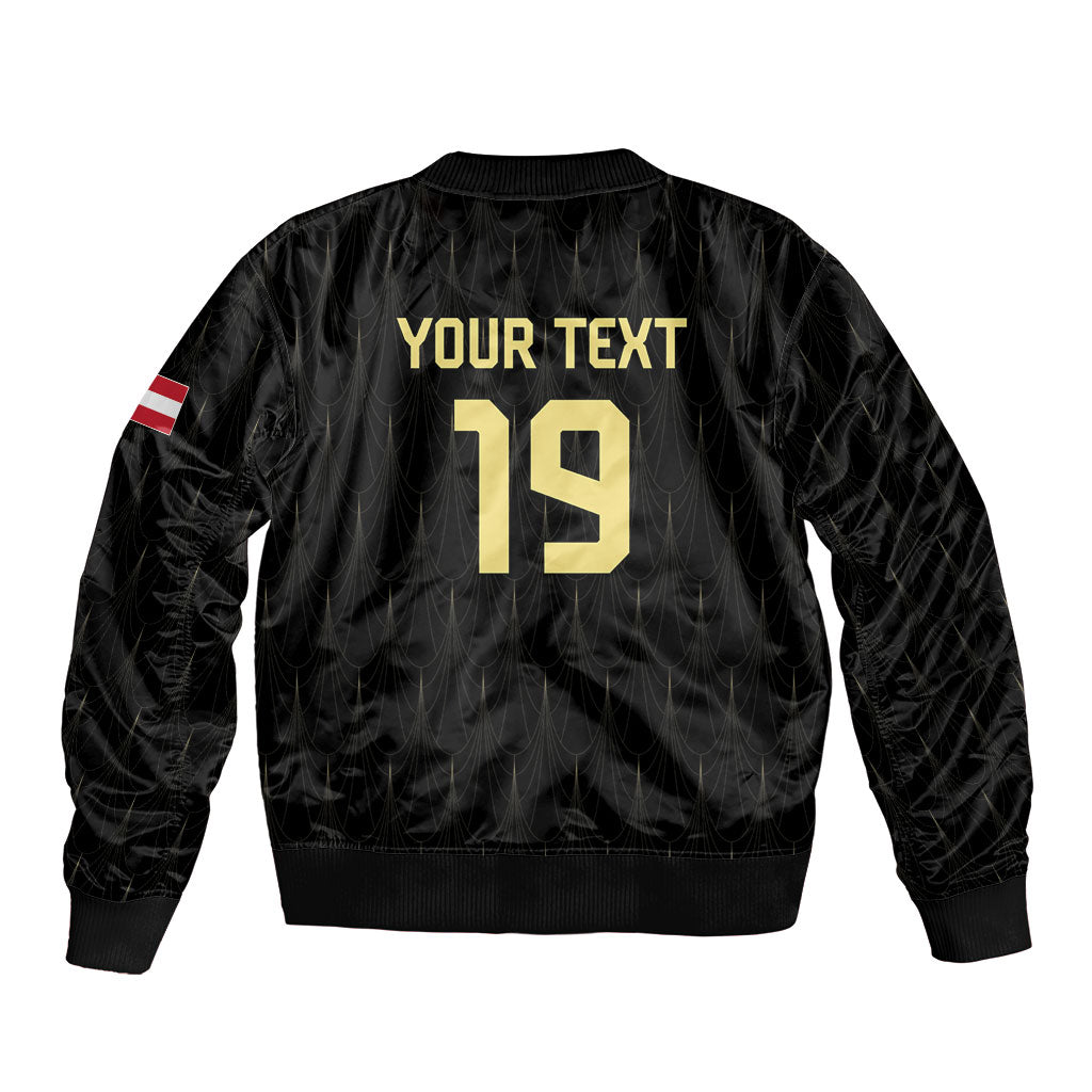 Custom World Football 2026 Austria Sleeve Zip Bomber Jacket Austrian Eagles Black Glory