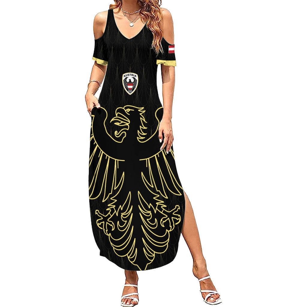 Custom World Football 2026 Austria Summer Maxi Dress Austrian Eagles Black Glory