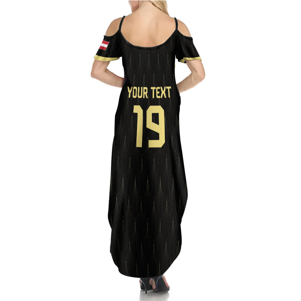 Custom World Football 2026 Austria Summer Maxi Dress Austrian Eagles Black Glory