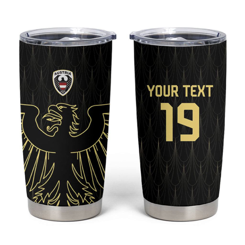 Custom World Football 2026 Austria Tumbler Cup Austrian Eagles Black Glory