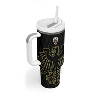 Custom World Football 2026 Austria Tumbler With Handle Austrian Eagles Black Glory
