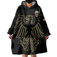 Custom World Football 2026 Austria Wearable Blanket Hoodie Austrian Eagles Black Glory