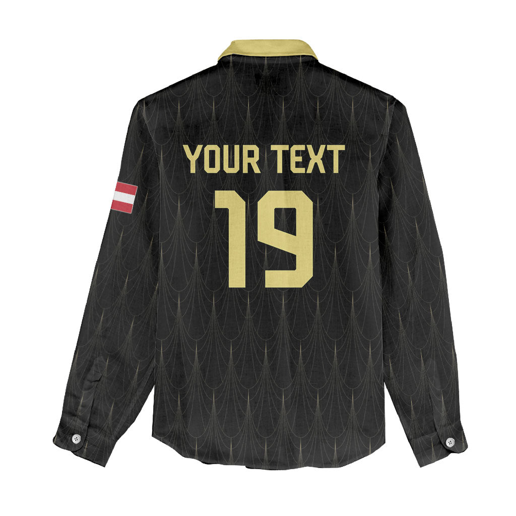 Custom World Football 2026 Austria Women Casual Shirt Austrian Eagles Black Glory