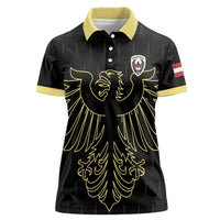 Custom World Football 2026 Austria Women Polo Shirt Austrian Eagles Black Glory