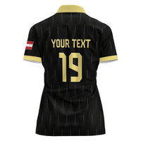 Custom World Football 2026 Austria Women Polo Shirt Austrian Eagles Black Glory