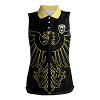 Custom World Football 2026 Austria Women Sleeveless Polo Shirt Austrian Eagles Black Glory