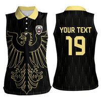 Custom World Football 2026 Austria Women Sleeveless Polo Shirt Austrian Eagles Black Glory