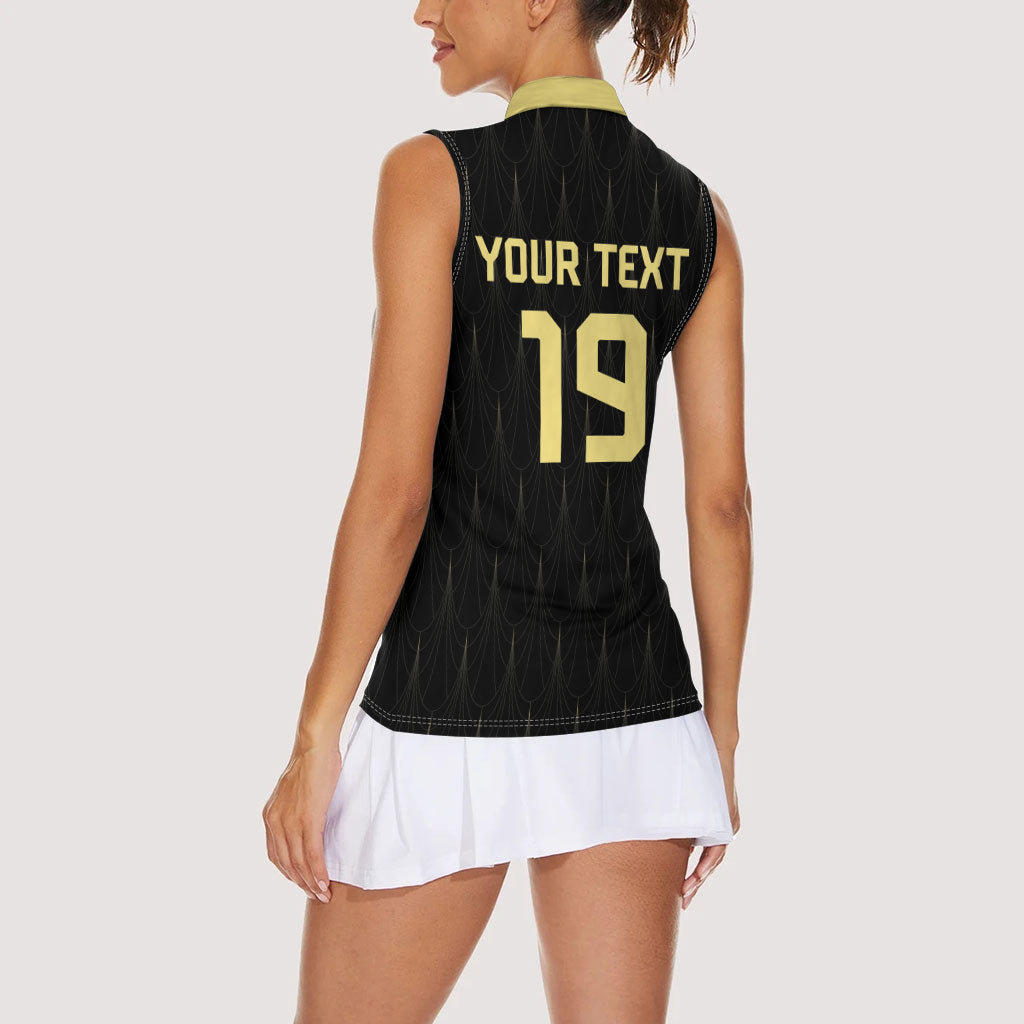 Custom World Football 2026 Austria Women Sleeveless Polo Shirt Austrian Eagles Black Glory