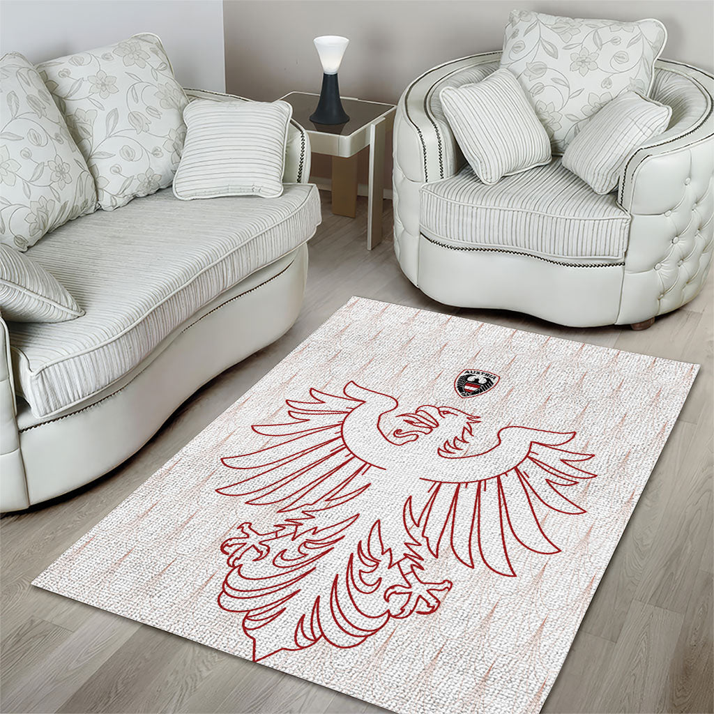World Football 2026 Austria Area Rug Austrian Eagles White Glory