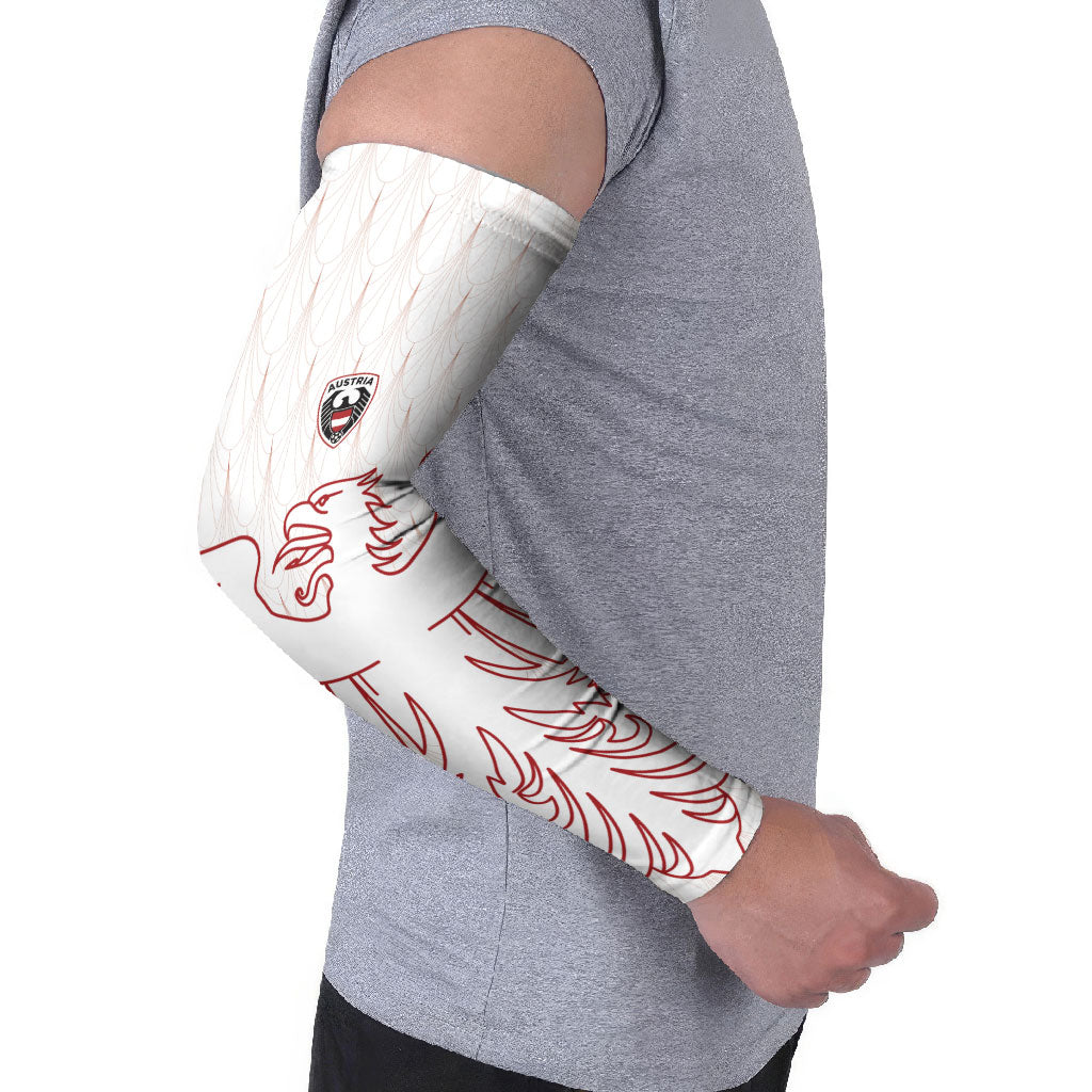 Custom World Football 2026 Austria Arm Sleeves Austrian Eagles White Glory