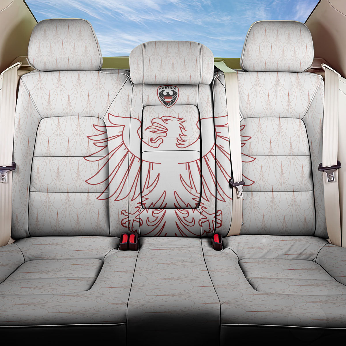 World Football 2026 Austria Back Car Seat Cover Austrian Eagles White Glory