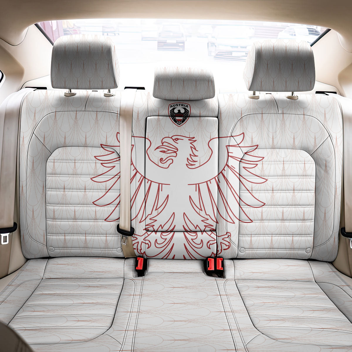 World Football 2026 Austria Back Car Seat Cover Austrian Eagles White Glory