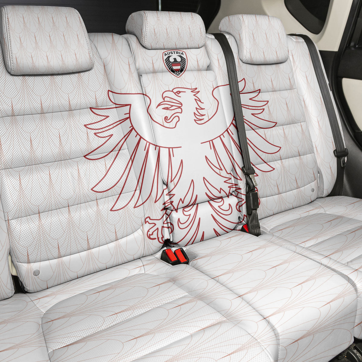 World Football 2026 Austria Back Car Seat Cover Austrian Eagles White Glory