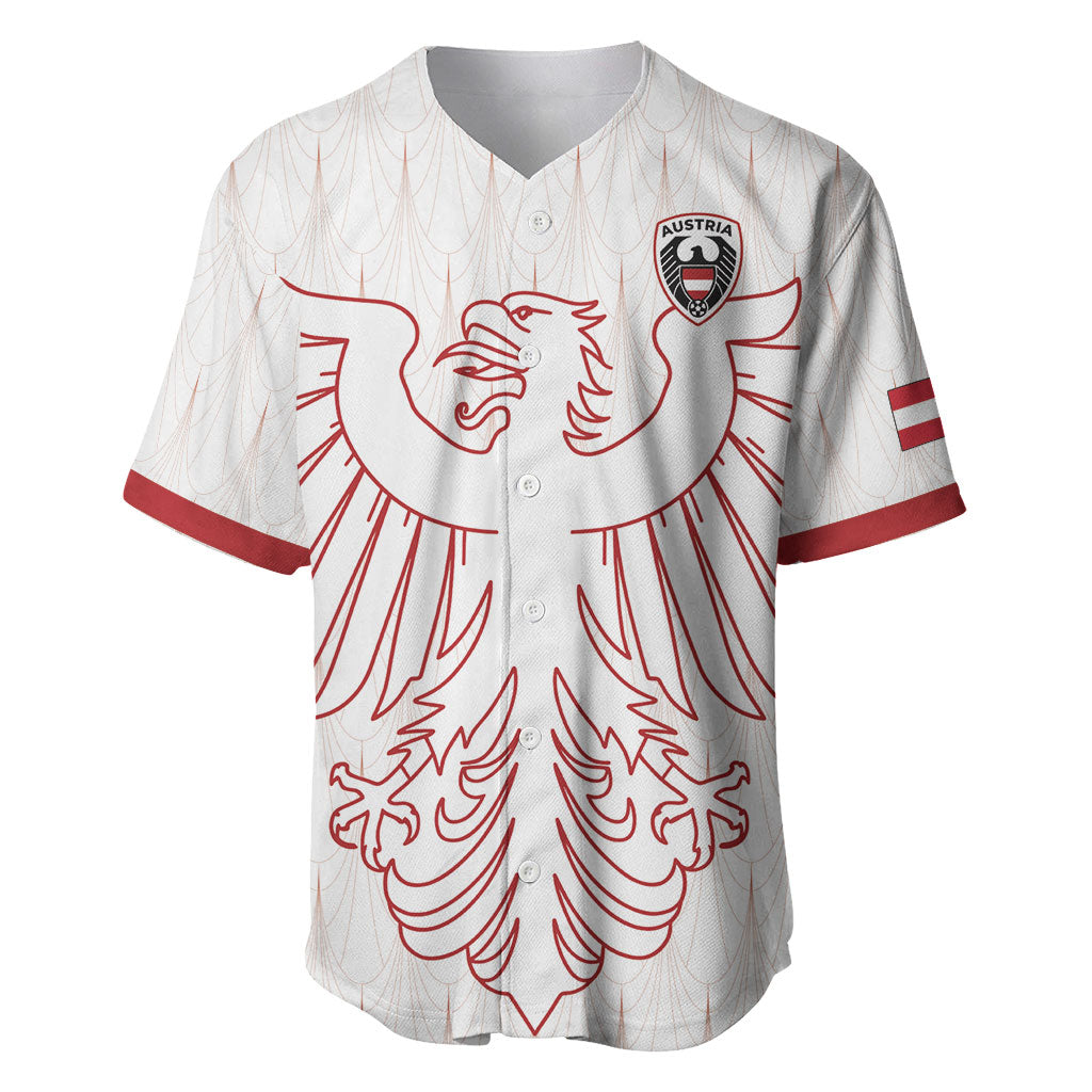 Custom World Football 2026 Austria Baseball Jersey Austrian Eagles White Glory