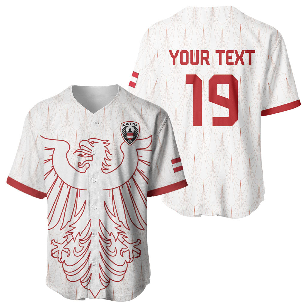 Custom World Football 2026 Austria Baseball Jersey Austrian Eagles White Glory