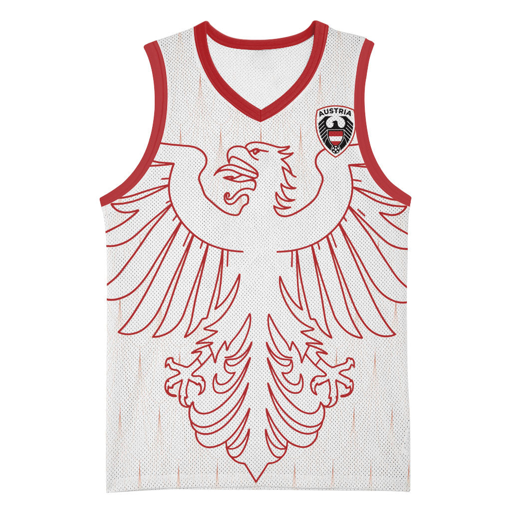 Custom World Football 2026 Austria Basketball Jersey Austrian Eagles White Glory