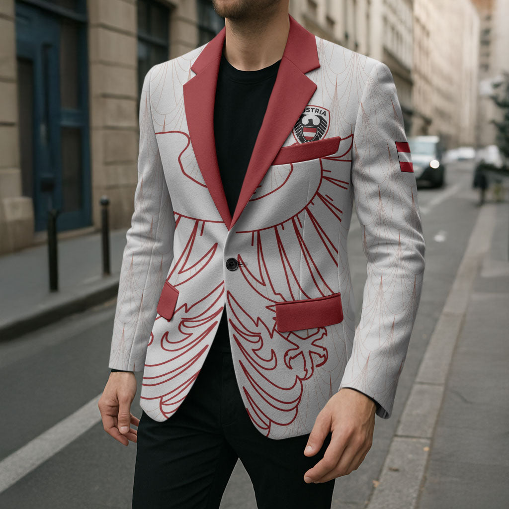 Custom World Football 2026 Austria Blazer Austrian Eagles White Glory
