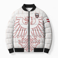 Custom World Football 2026 Austria Bomber Puffer Jacket Austrian Eagles White Glory