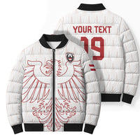 Custom World Football 2026 Austria Bomber Puffer Jacket Austrian Eagles White Glory