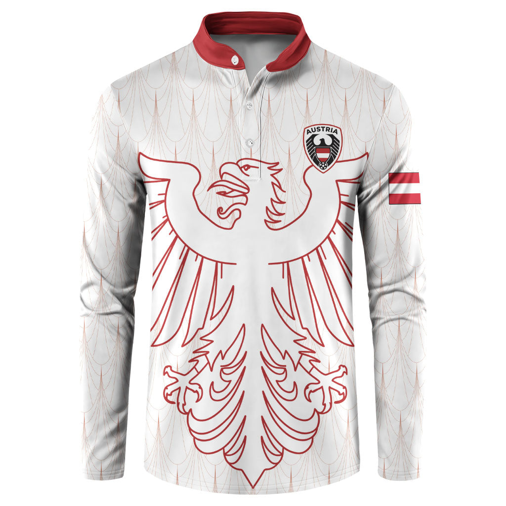 Custom World Football 2026 Austria Button Sweatshirt Austrian Eagles White Glory