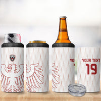 Custom World Football 2026 Austria 4 in 1 Can Cooler Tumbler Austrian Eagles White Glory