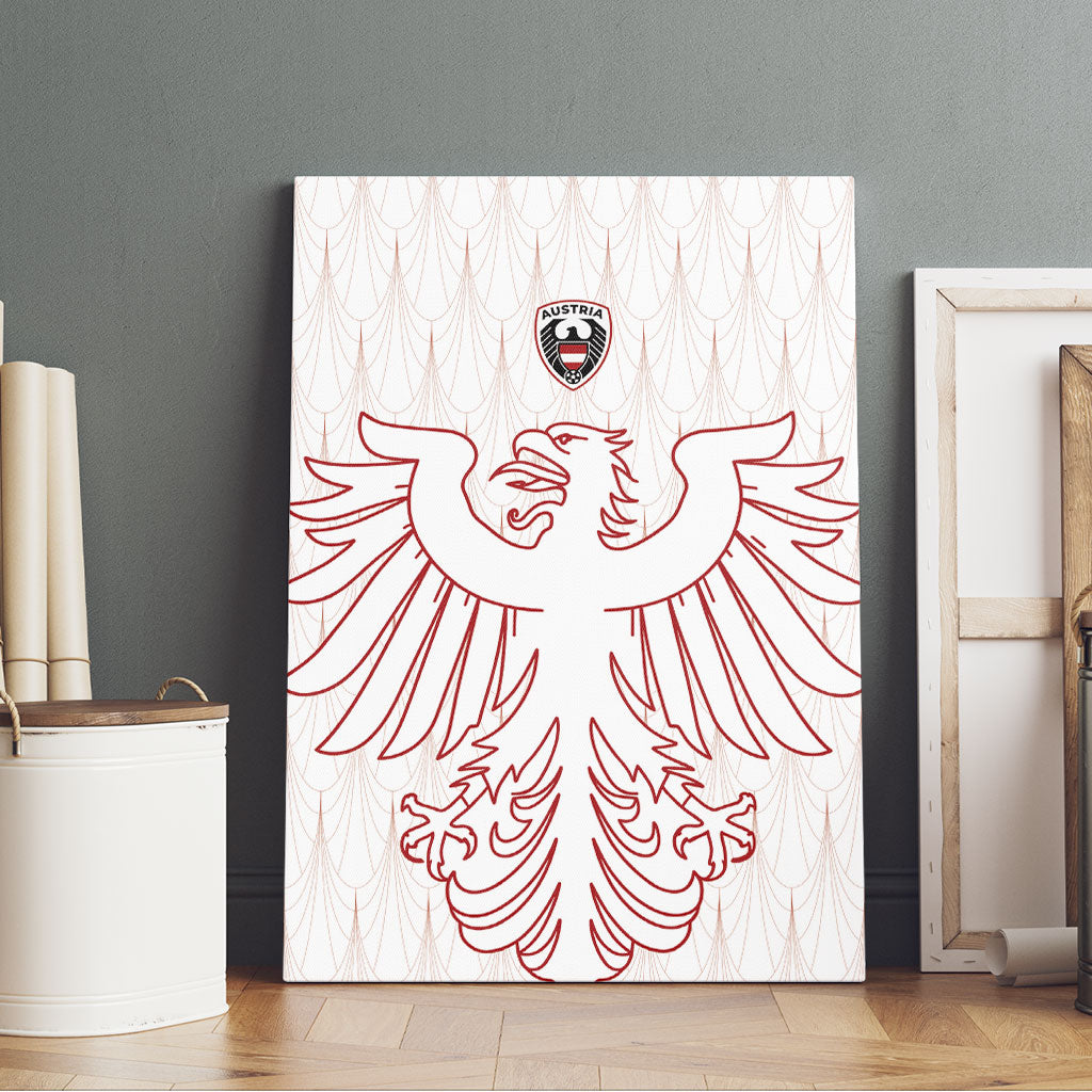 World Football 2026 Austria Canvas Wall Art Austrian Eagles White Glory