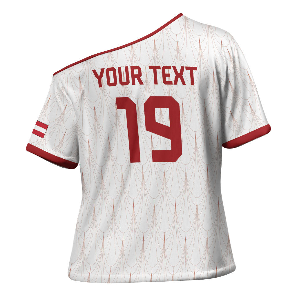 Custom World Football 2026 Austria Cross Shoulder Shirt Austrian Eagles White Glory
