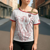Custom World Football 2026 Austria Cross Shoulder Shirt Austrian Eagles White Glory