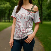 Custom World Football 2026 Austria Cross Shoulder Shirt Austrian Eagles White Glory